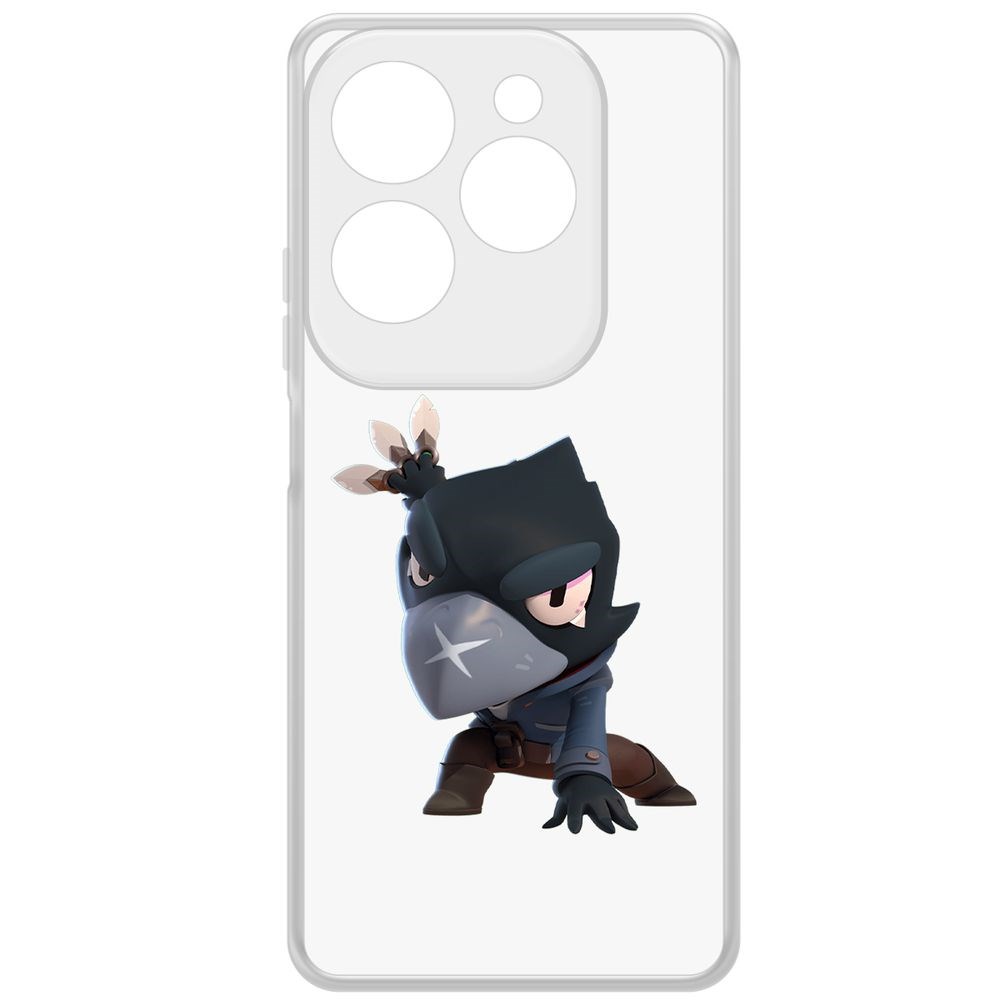 

Чехол-накладка Krutoff Clear Case Brawl Stars-Ворон для INFINIX Hot 40 Pro, Прозрачный
