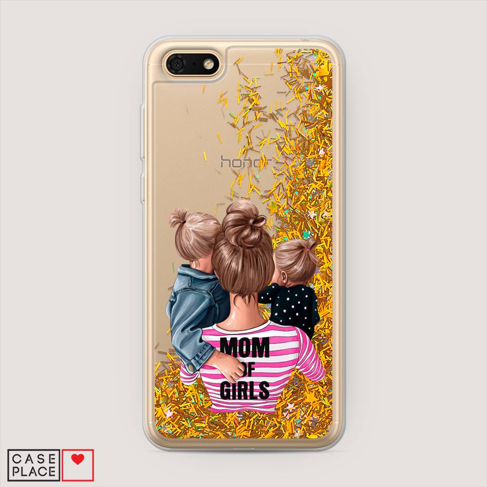 

Чехол Awog на Honor 7A "Mom of Girls", Синий;розовый;черный, 65290-1