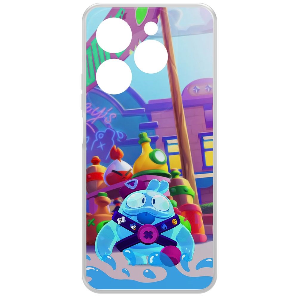 

Чехол-накладка Krutoff Clear Case Brawl Stars-Скуик для INFINIX Hot 40, Прозрачный