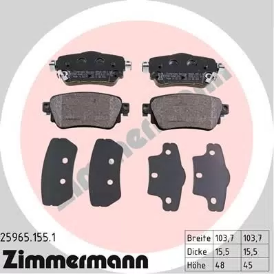 

Тормозные колодки ZIMMERMANN дисковые 25965.155.1