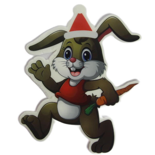 Новогодняя наклейка Merry Christmas 15076 Кролик с морковкой 1шт