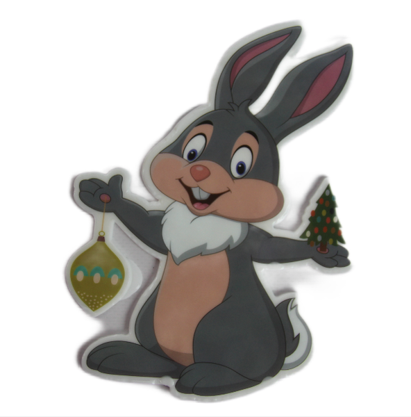 

Новогодняя наклейка Merry Christmas 15074 Кролик с новогодним шаром и ёлочкой 1шт