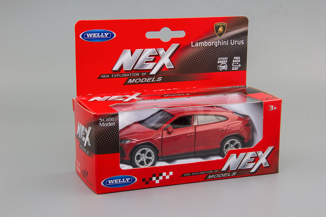 Машинка Welly Lamborghini Urus 1:34-39 красный 43775 welly 1 24 lamborghini lp700 4 alloy car model diecasts