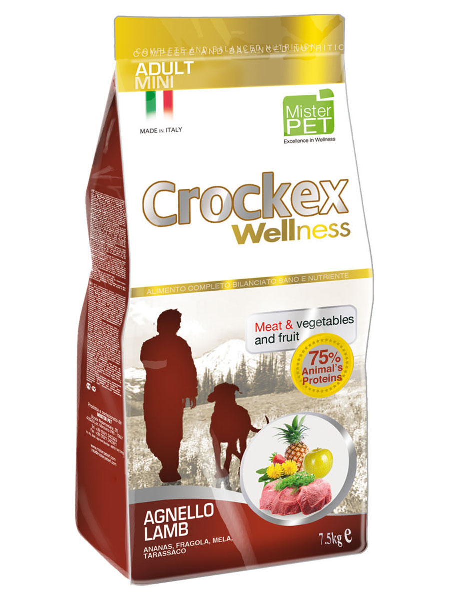 фото Сухой корм для собак crockex wellness adult mini, ягненок, рис, 7.5кг