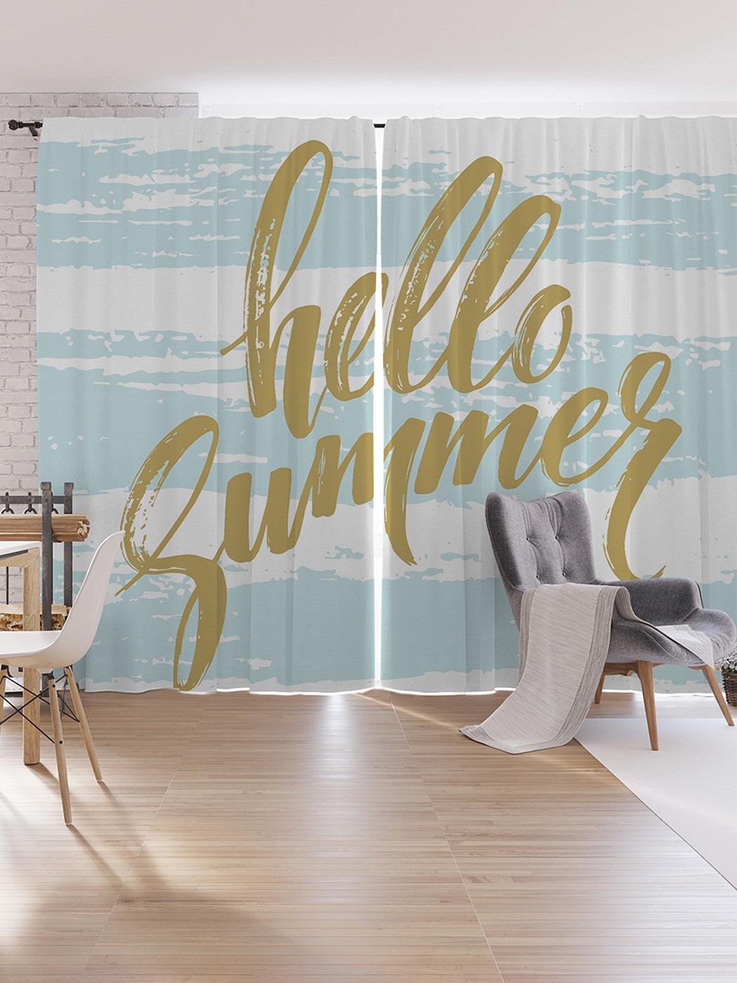 

Шторы под лён JoyArty "Привет из лета", серия Oxford DeLux, 340х265 см, Привет из лета