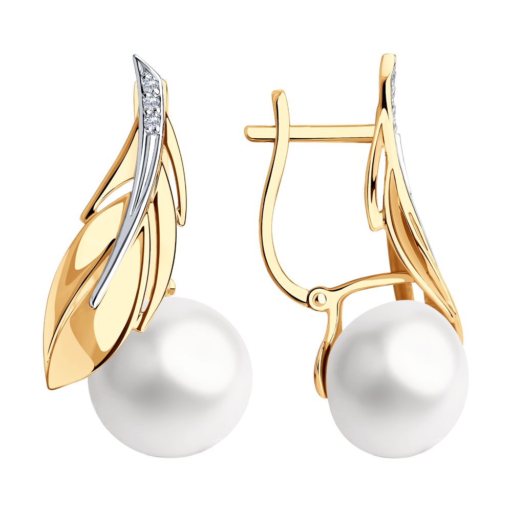 

Серьги из красного золота SOKOLOV 792280, фианит/жемчуг культивированный, 792280