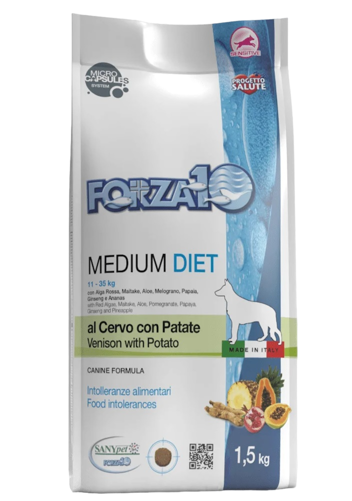 Сухой корм для собак Forza10 Diet Medium, оленина, картофель, 1.5кг