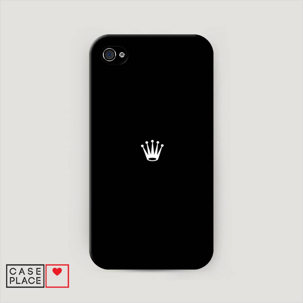 

Пластиковый чехол "Белая корона на черном фоне" на Apple iPhone 4, 10120-5