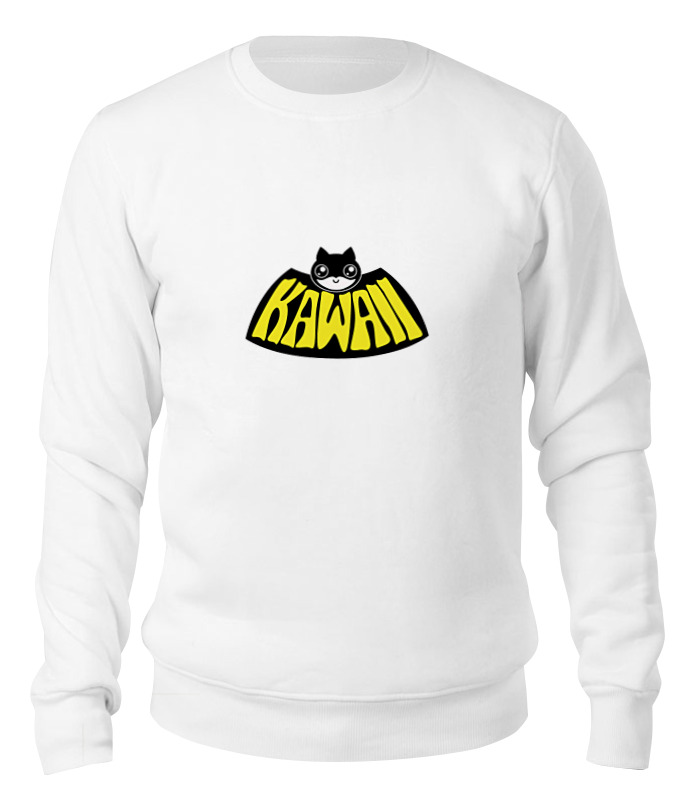 

Свитшот унисекс Printio Kawaii x batman белый M, Kawaii x batman
