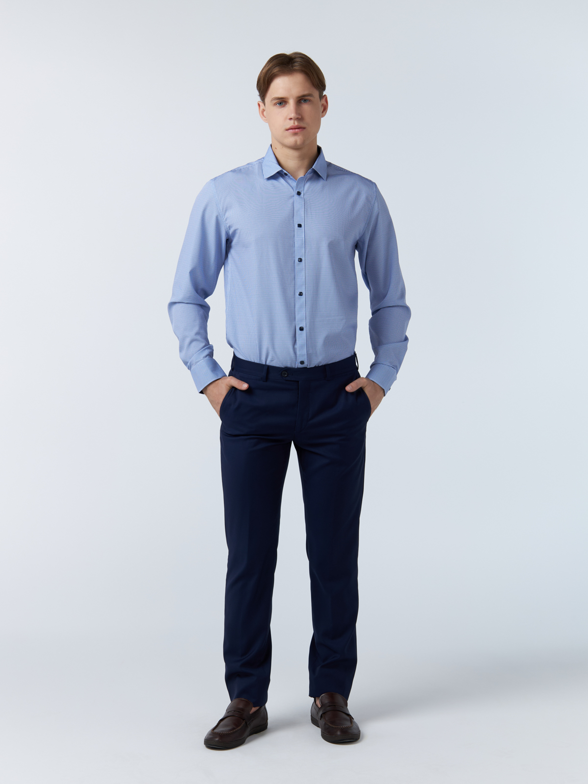 Рубашка мужская Westhero 9-675-55 голубая 3XL