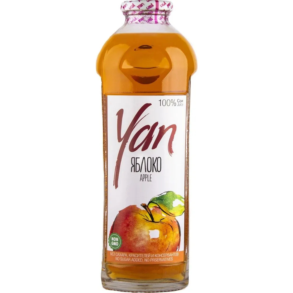 Напиток Yan газированный, сокосодержащий, яблочный, 930 мл