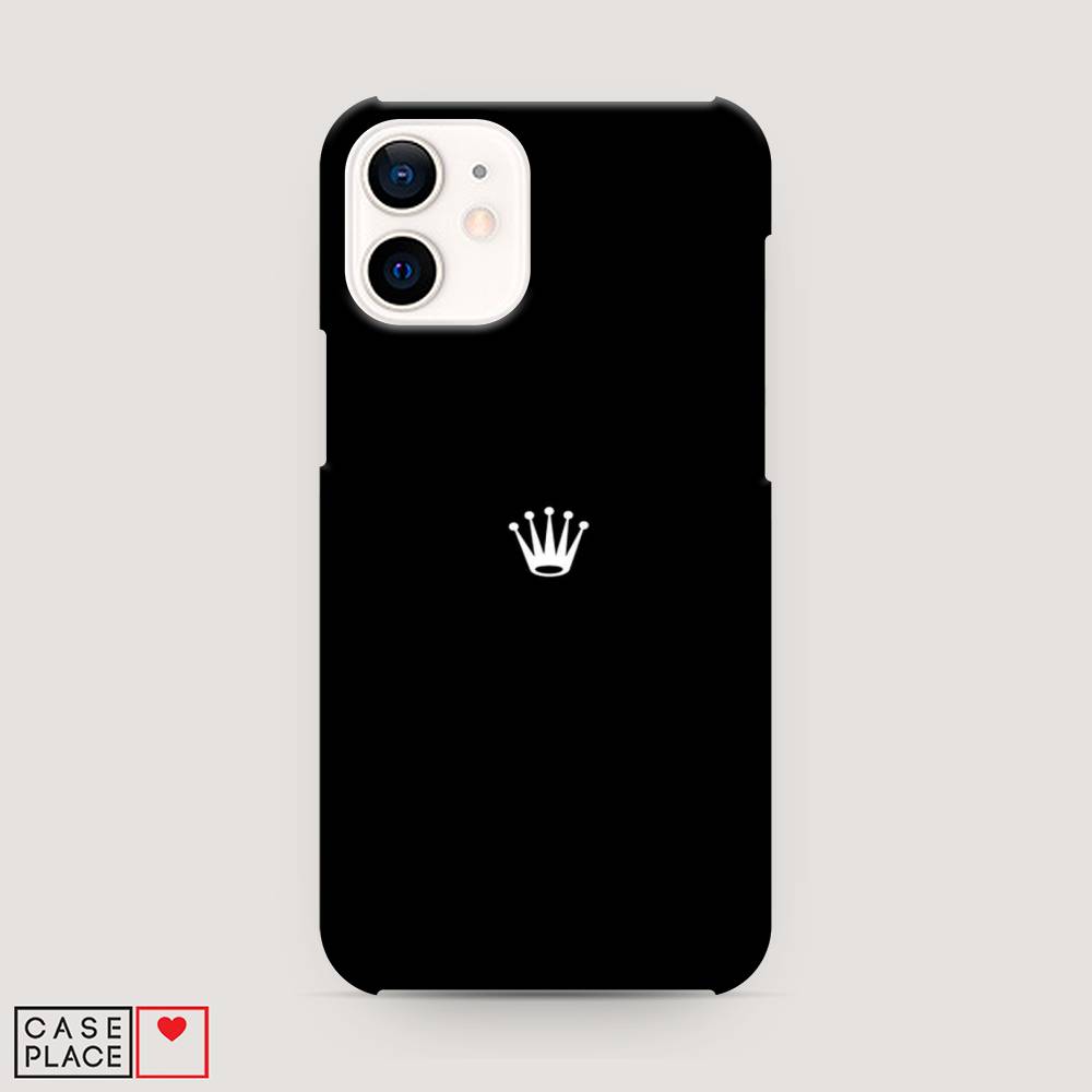

Пластиковый чехол "Белая корона на черном фоне" на Apple iPhone 12 mini, 12620-5
