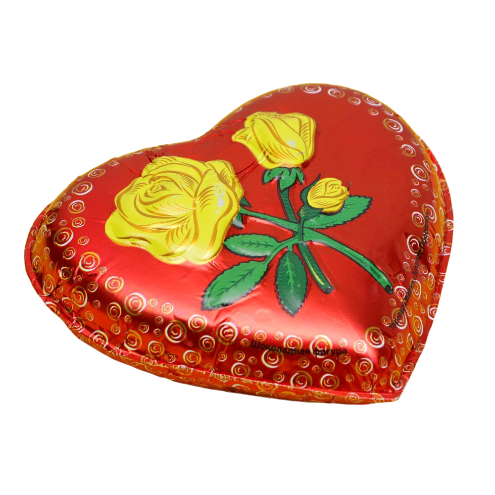 фото Шоколадная фигура сердце с розой 60 г золотое правило