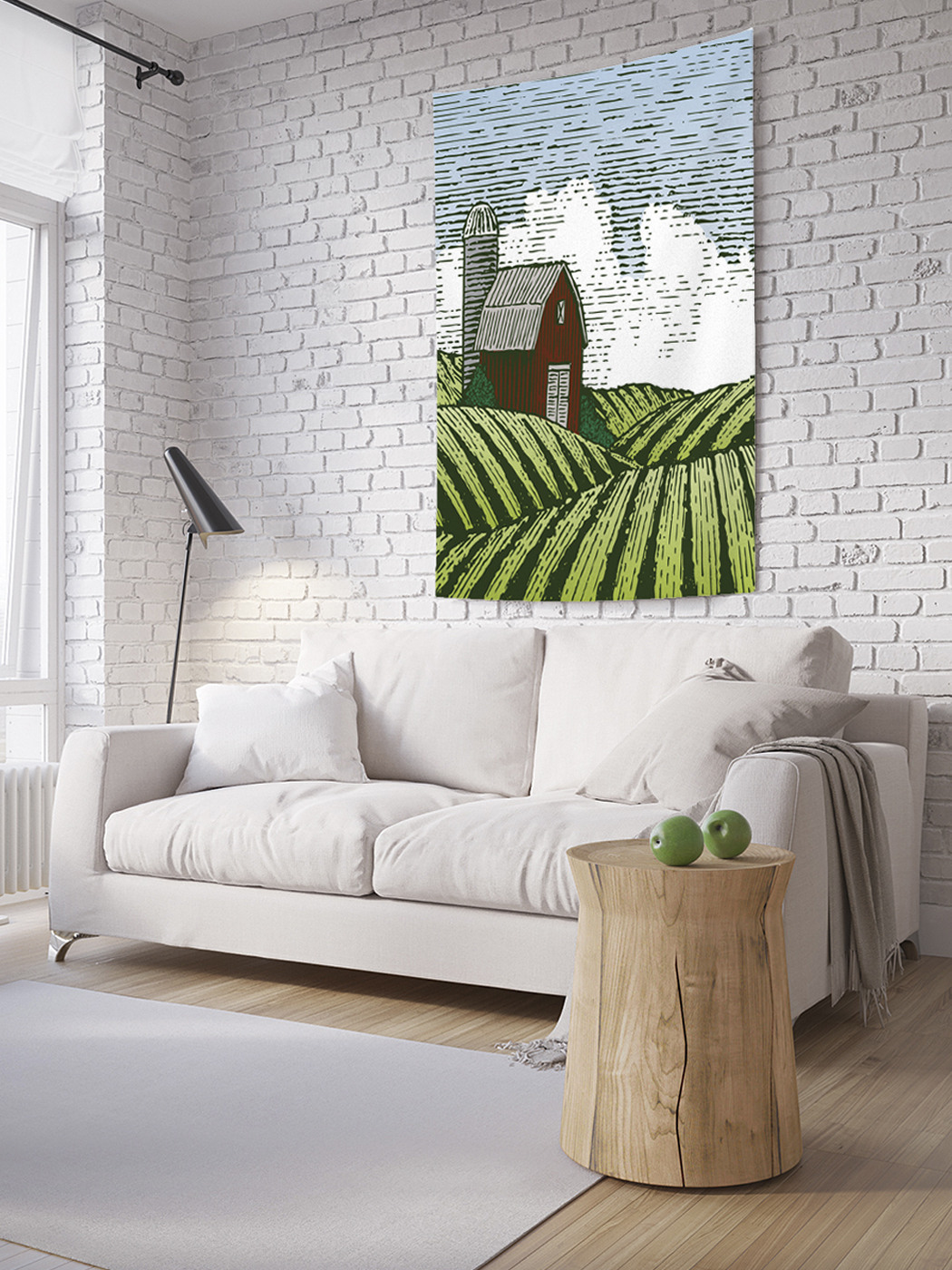 

Вертикальное фотопанно на стену JoyArty Одинокий дом в полях 100x150 см, Одинокий дом в полях