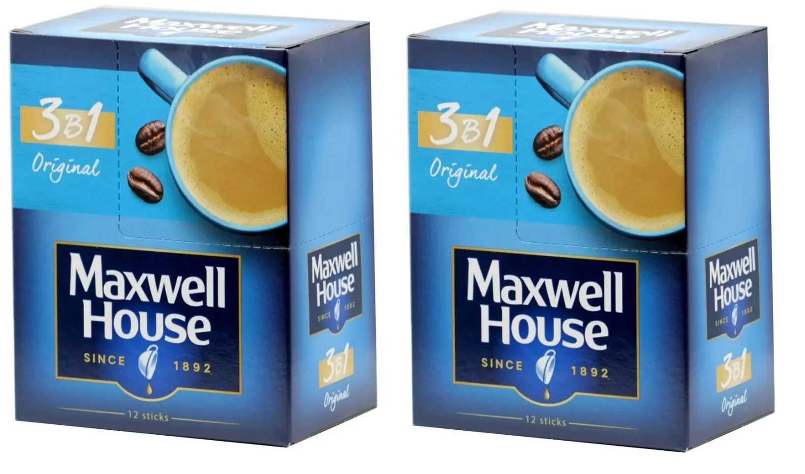 Кофе растворимый Maxwell House, 3 в 1, 12 шт по 14 г х 2 упаковки