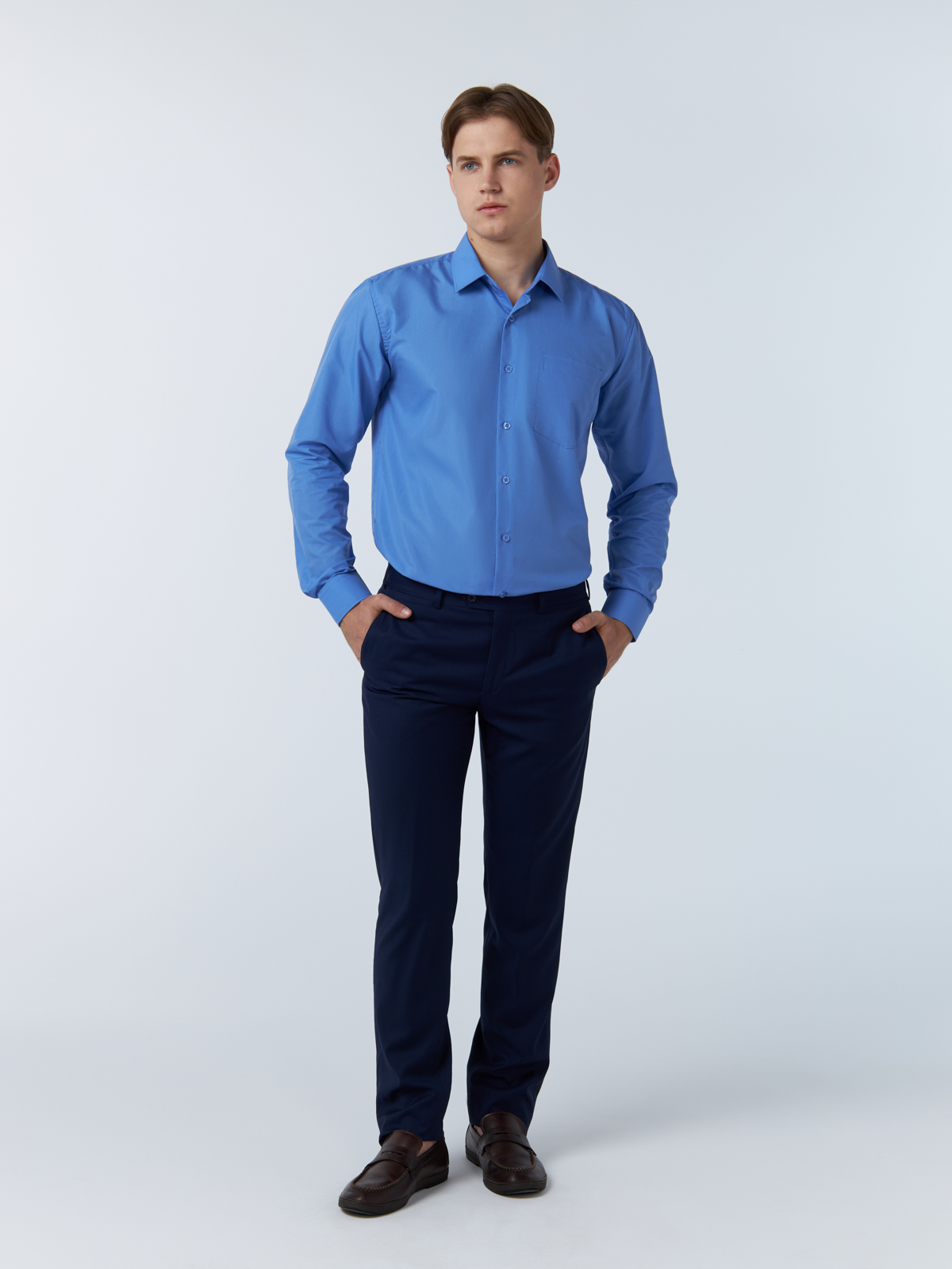 Рубашка мужская Platin 9-675-42 голубая XL