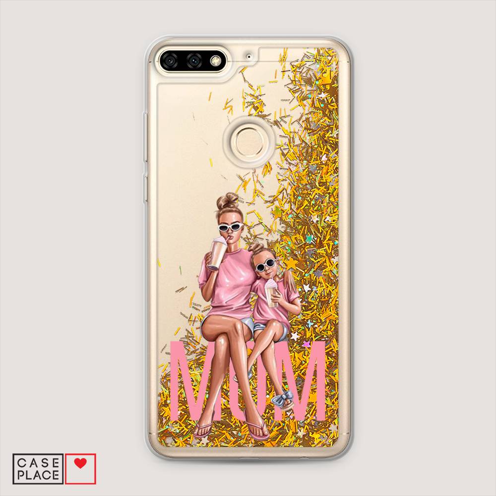 

Чехол Awog на Honor 7C "Lovely mom", Синий;бежевый;розовый, 64590-1