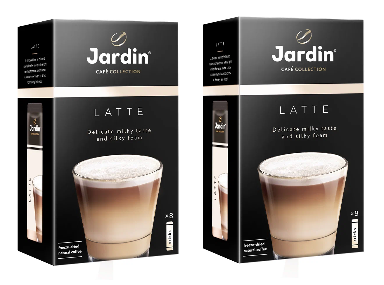 

Кофе растворимый Jardin 3 в 1 латте 18 г х 8 пакектиков, 2 упаковки