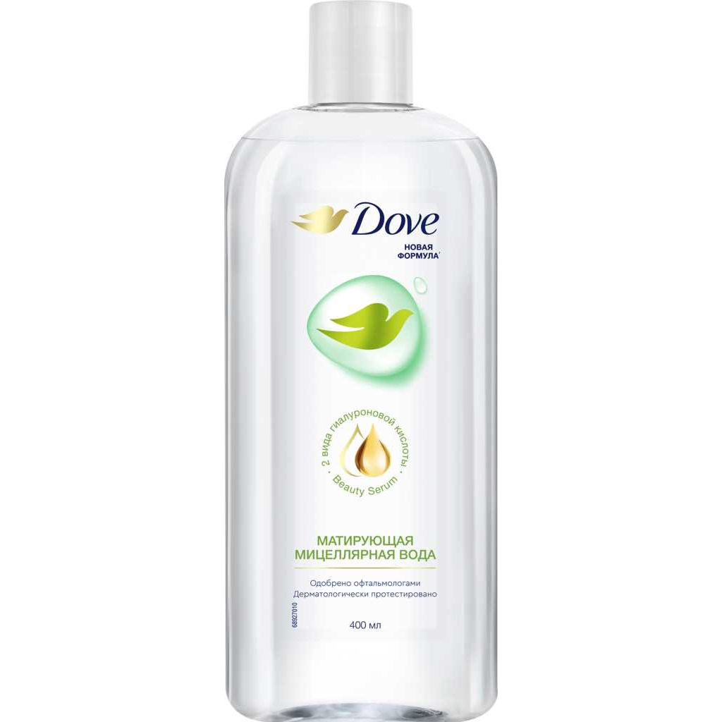 Вода мицеллярная Dove матирующая, для снятия макияжа, с гиалуроновой кислотой, 400 мл