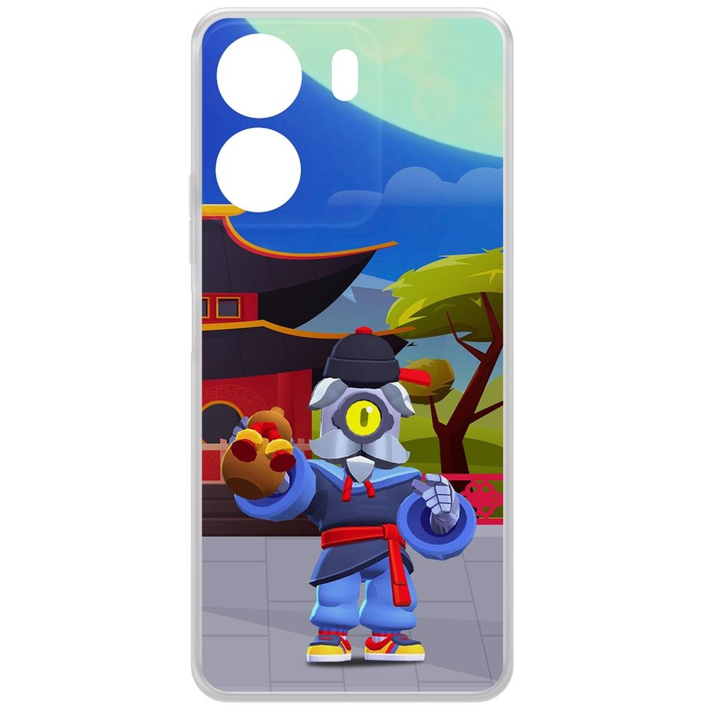 

Чехол-накладка Krutoff Clear Case Brawl Stars-Великий Мастер Барли для Xiaomi Poco C65, Прозрачный