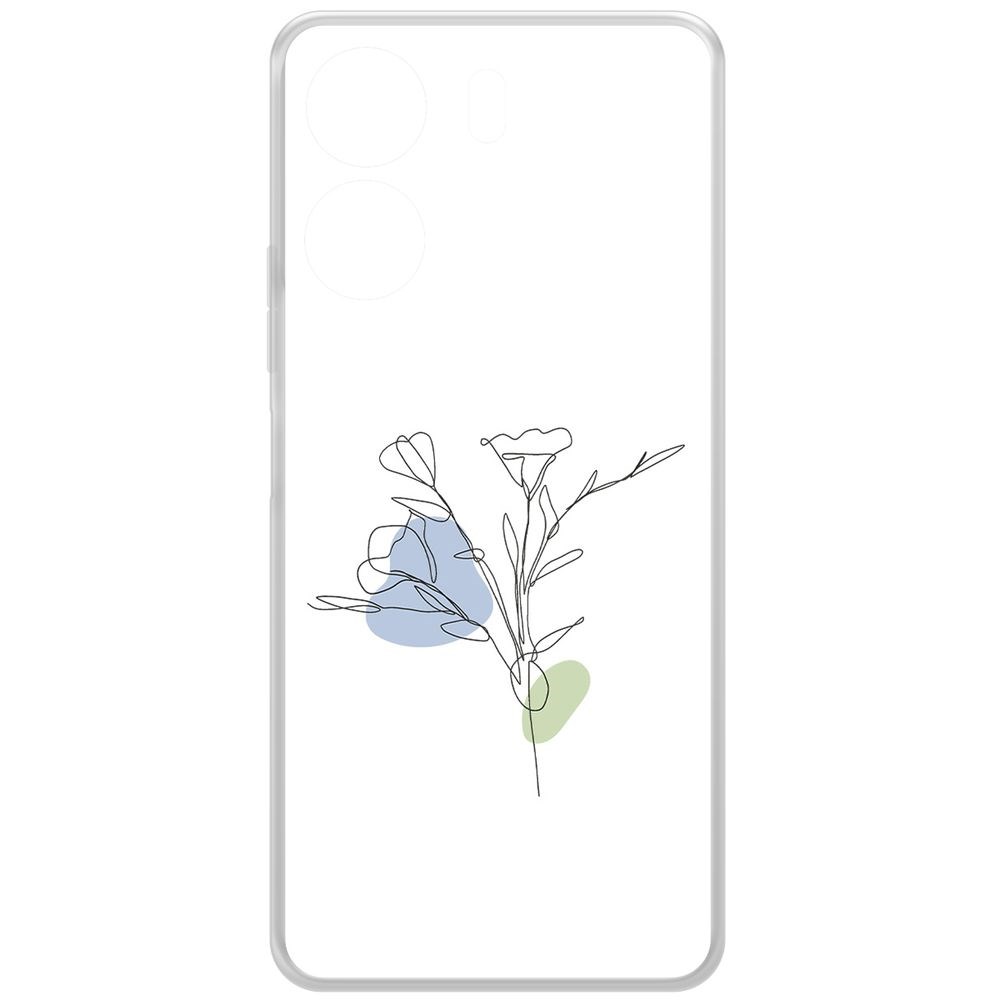 

Чехол-накладка Krutoff Clear Case Эустома для Xiaomi Poco C65, Прозрачный