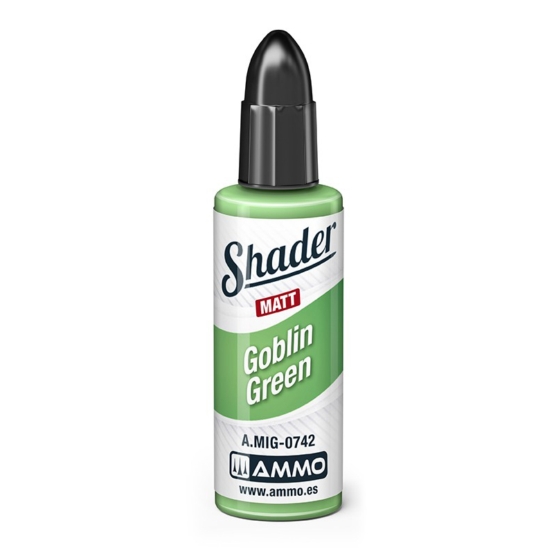 

Акриловая краска Ammo Mig Матовый шейдер Зеленый гоблин Goblin Green AMIG0742