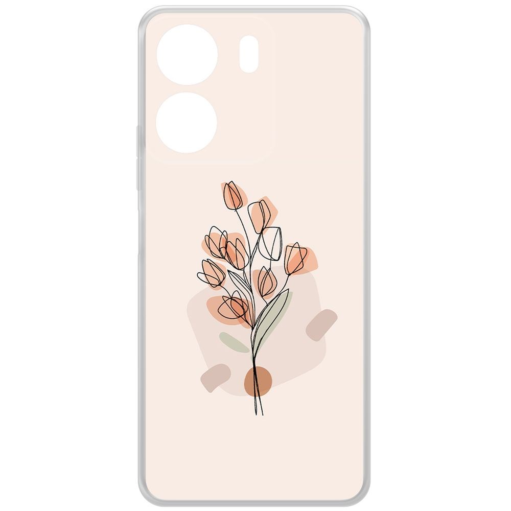 

Чехол-накладка Krutoff Clear Case Букет тюльпанов для Xiaomi Poco C65, Прозрачный