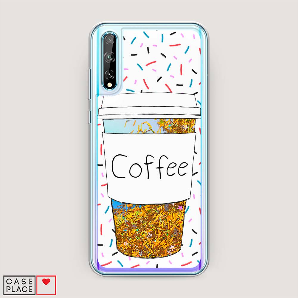 фото Чехол awog "coffee прозрачный стакан" для huawei y8p