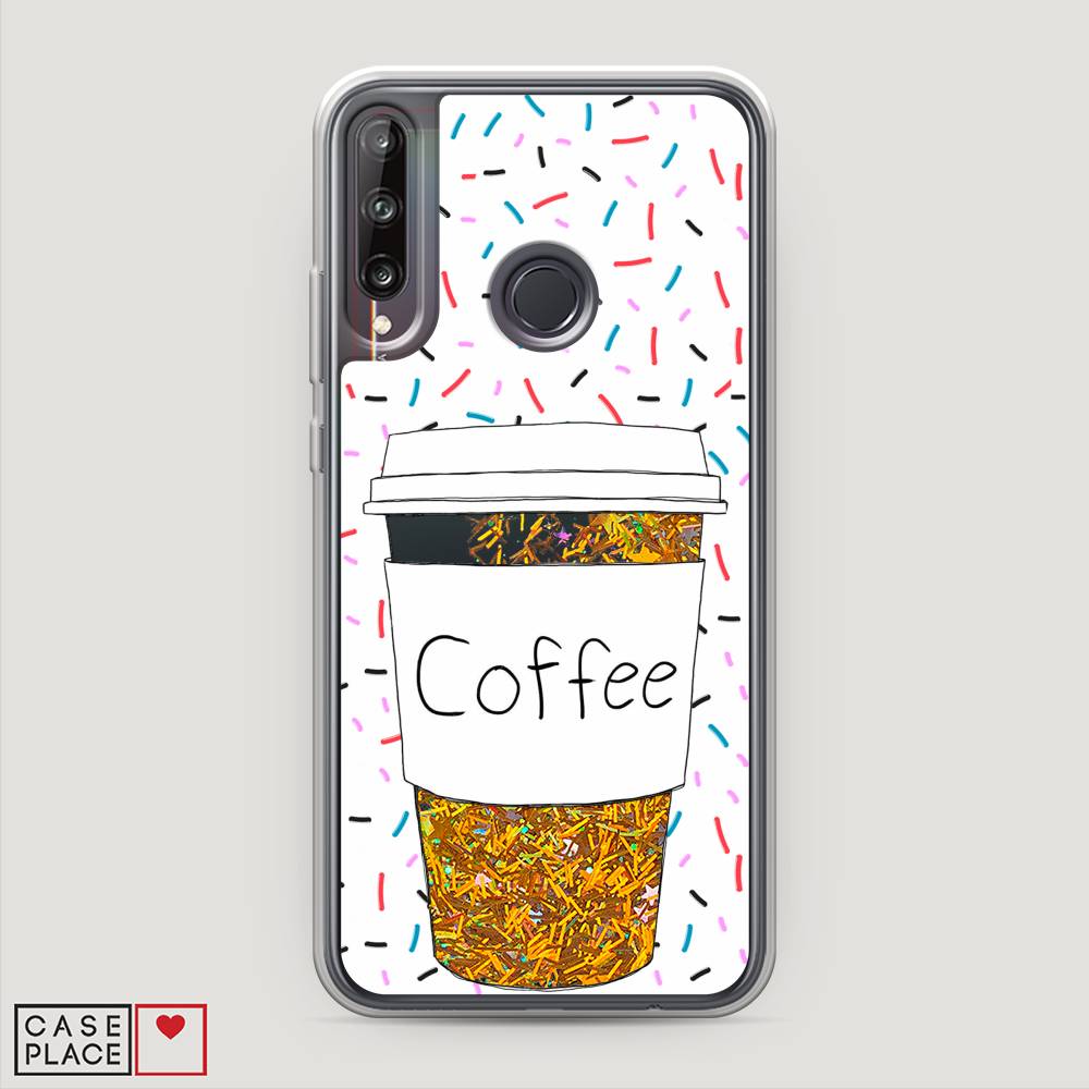 фото Чехол awog "coffee прозрачный стакан" для huawei y7p