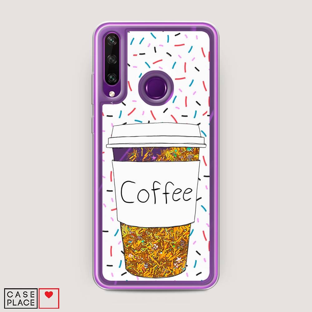 фото Чехол awog "coffee прозрачный стакан" для huawei y6p