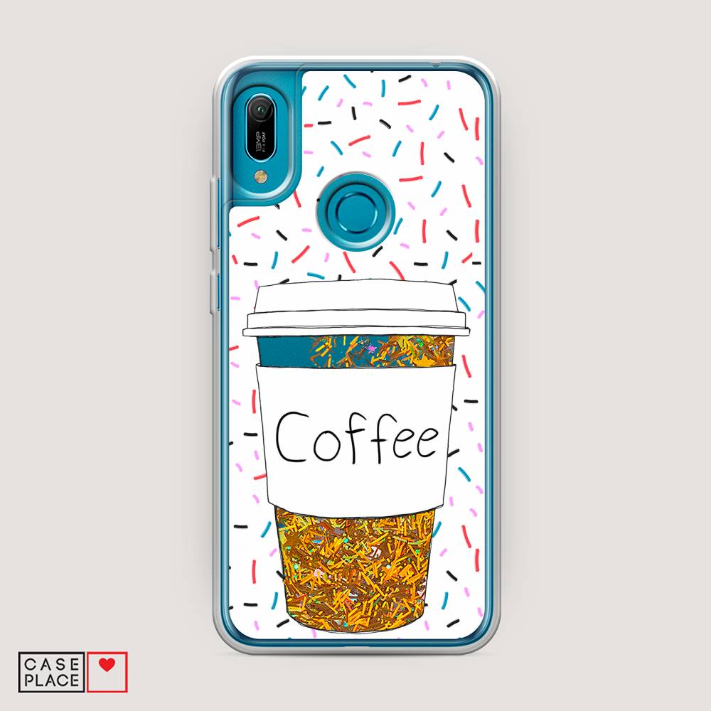 фото Чехол awog "coffee прозрачный стакан" для huawei y6 2019