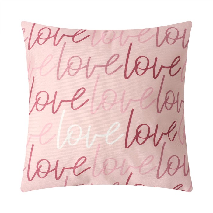 

Чехол на подушку Этель"Love" 40х40 см, 100% п/э, велюр, Розовый