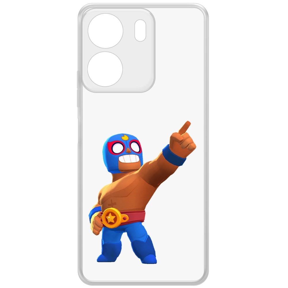 

Чехол-накладка Krutoff Clear Case Brawl Stars-Эль Примо для Xiaomi Poco C65, Прозрачный