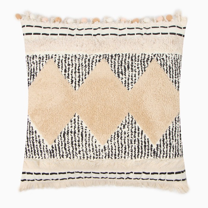 

Чехол на подушку Этель бохо Style 45x45 см, 100% хлопок, Бежевый