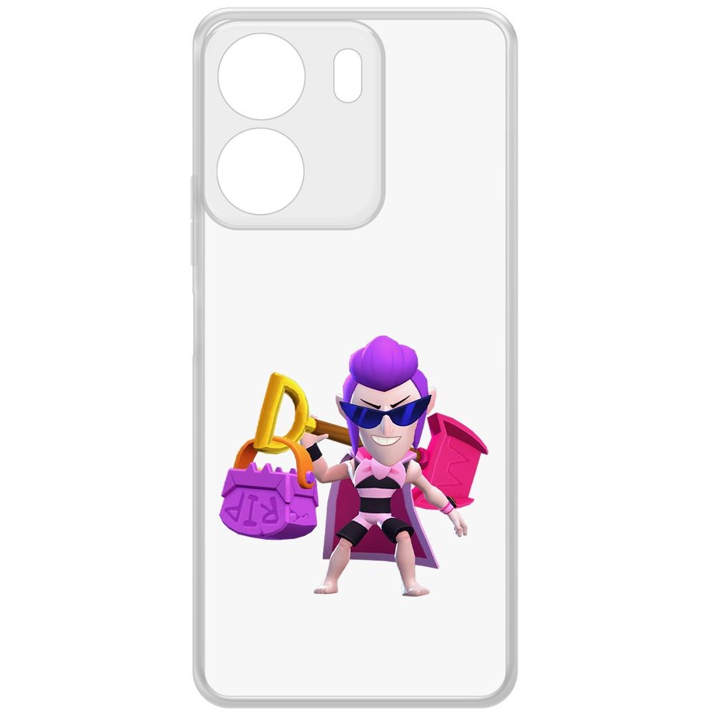 

Чехол-накладка Krutoff Clear Case Brawl Stars-Пляжный Мортис для Xiaomi Poco C65, Прозрачный