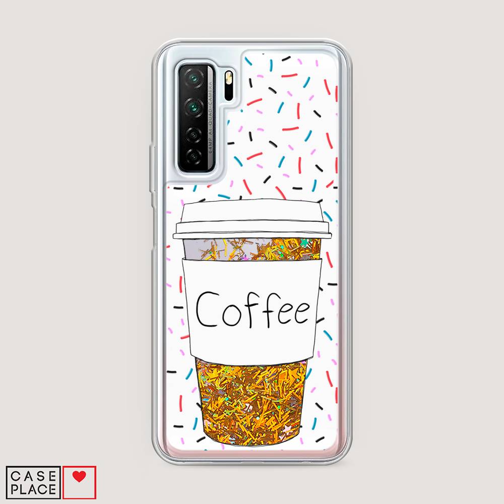 

Чехол Awog на Huawei P40 lite 5G "Coffee прозрачный стакан", Белый, 6103090-1