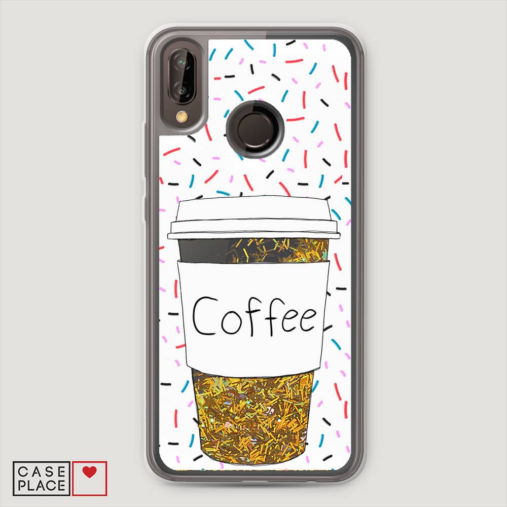 фото Чехол awog "coffee прозрачный стакан" для huawei p20 lite