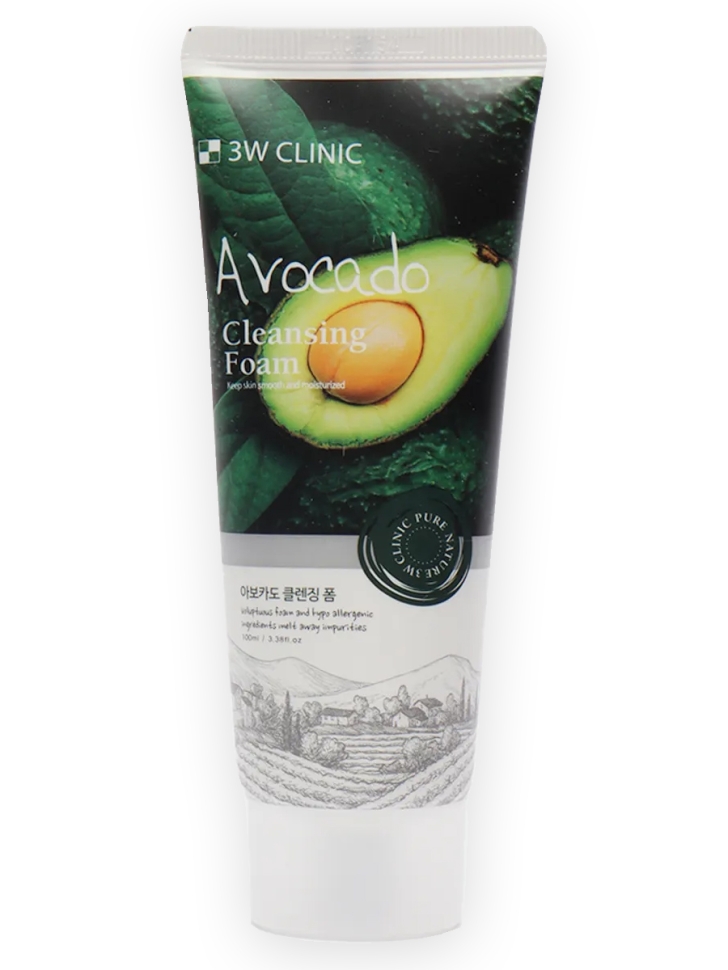 Пенка для умывания лица 3W Clinic Avocado Cleansing Foam с экстрактом авокадо 100 мл