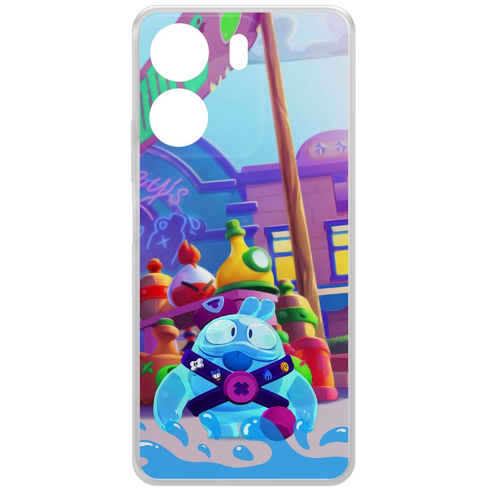 

Чехол-накладка Krutoff Clear Case Brawl Stars-Скуик для Xiaomi Redmi 13C, Прозрачный