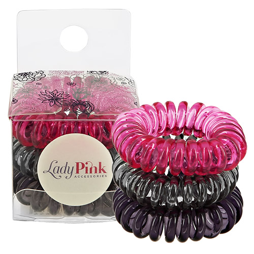 Набор резинок LADY PINK Basic Slinky box розовый, черный 3 шт