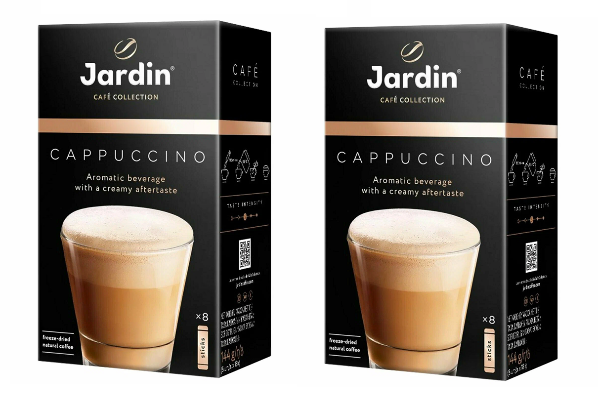 

Кофе растворимый Jardin 3 в 1 капучино, 18 г х 8 шт, 2 упаковки