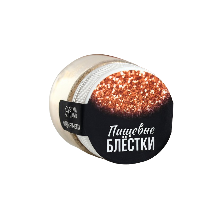 

Пищевые блестки KONFINETTA мелкой фракции: Тёмное золото, 5 г.