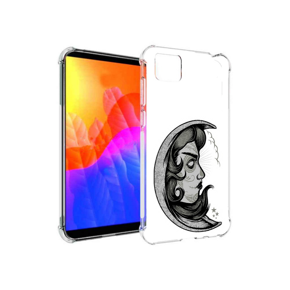 

Чехол MyPads черно белая луна с лицом для Honor 9S, Прозрачный, Tocco