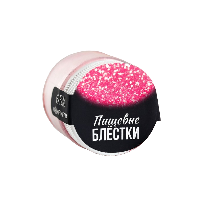 

Пищевые блестки KONFINETTA мелкой фракции: Розовый, 5 г.