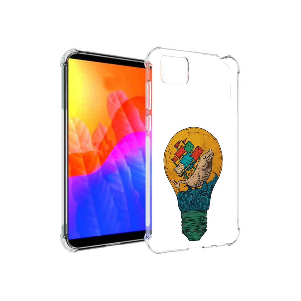 

Чехол MyPads кит в лампочке с парусами для Honor 9S, Прозрачный, Tocco