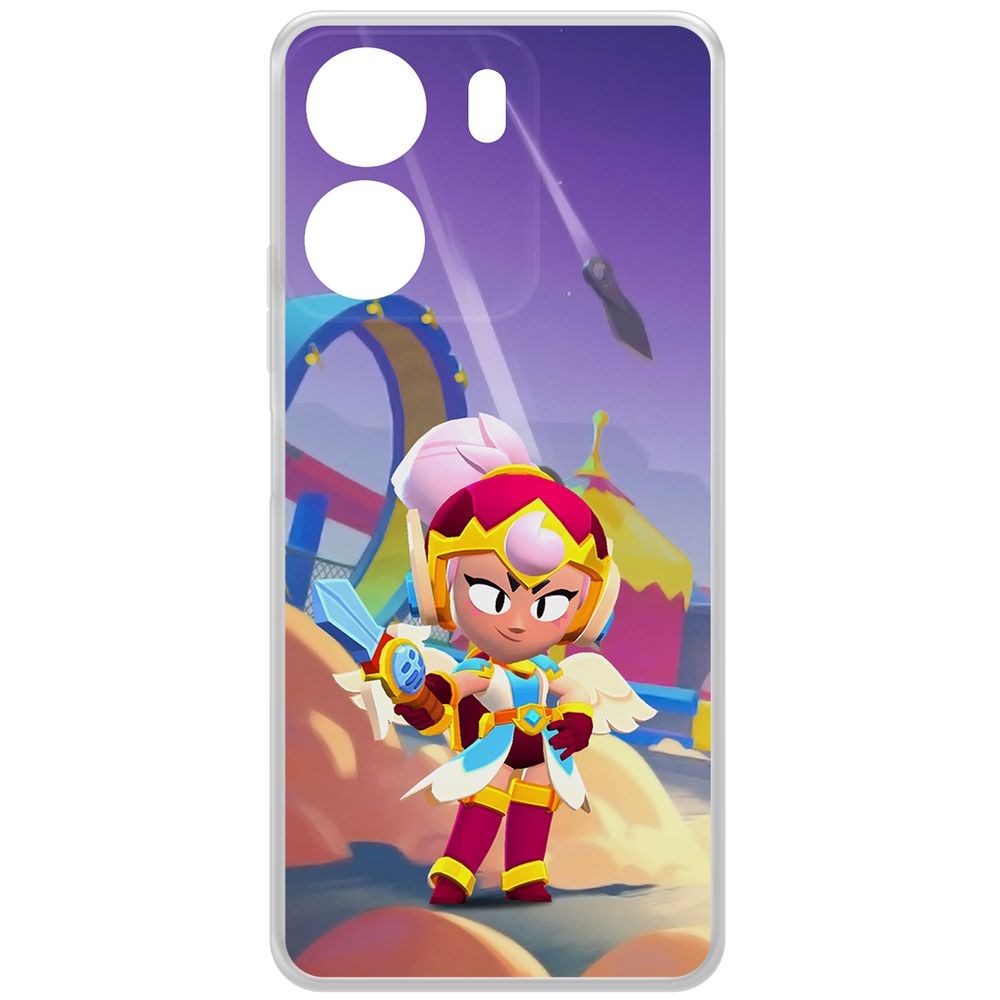 

Чехол-накладка Krutoff Clear Case Brawl Stars-Валькирия Джанет для Xiaomi Redmi 13C, Прозрачный