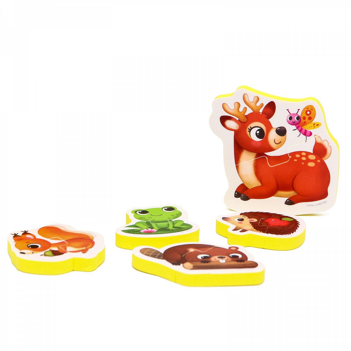 

Игрушка для купания Крошка Я Пазлы Лесные зверята 5302616, Разноцветный