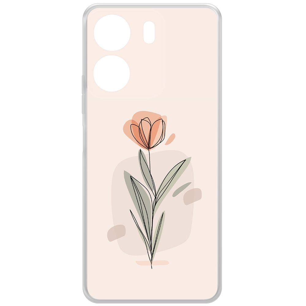 

Чехол-накладка Krutoff Clear Case Тюльпан для Xiaomi Redmi 13C, Прозрачный