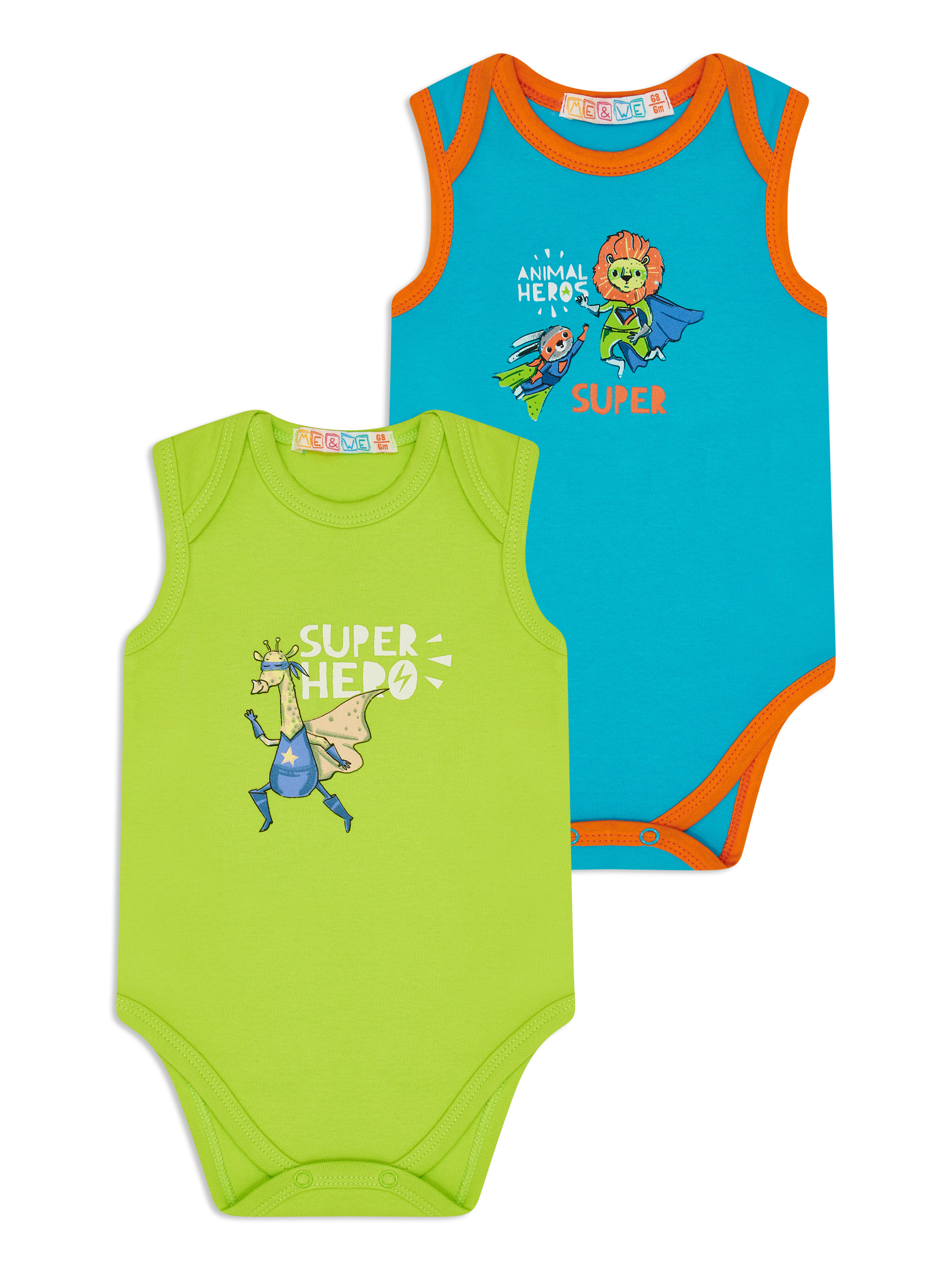 

Боди для новорожденных Me&We NB122-J720-330 Бирюзовый/Зеленый-62, NB122-J720-330