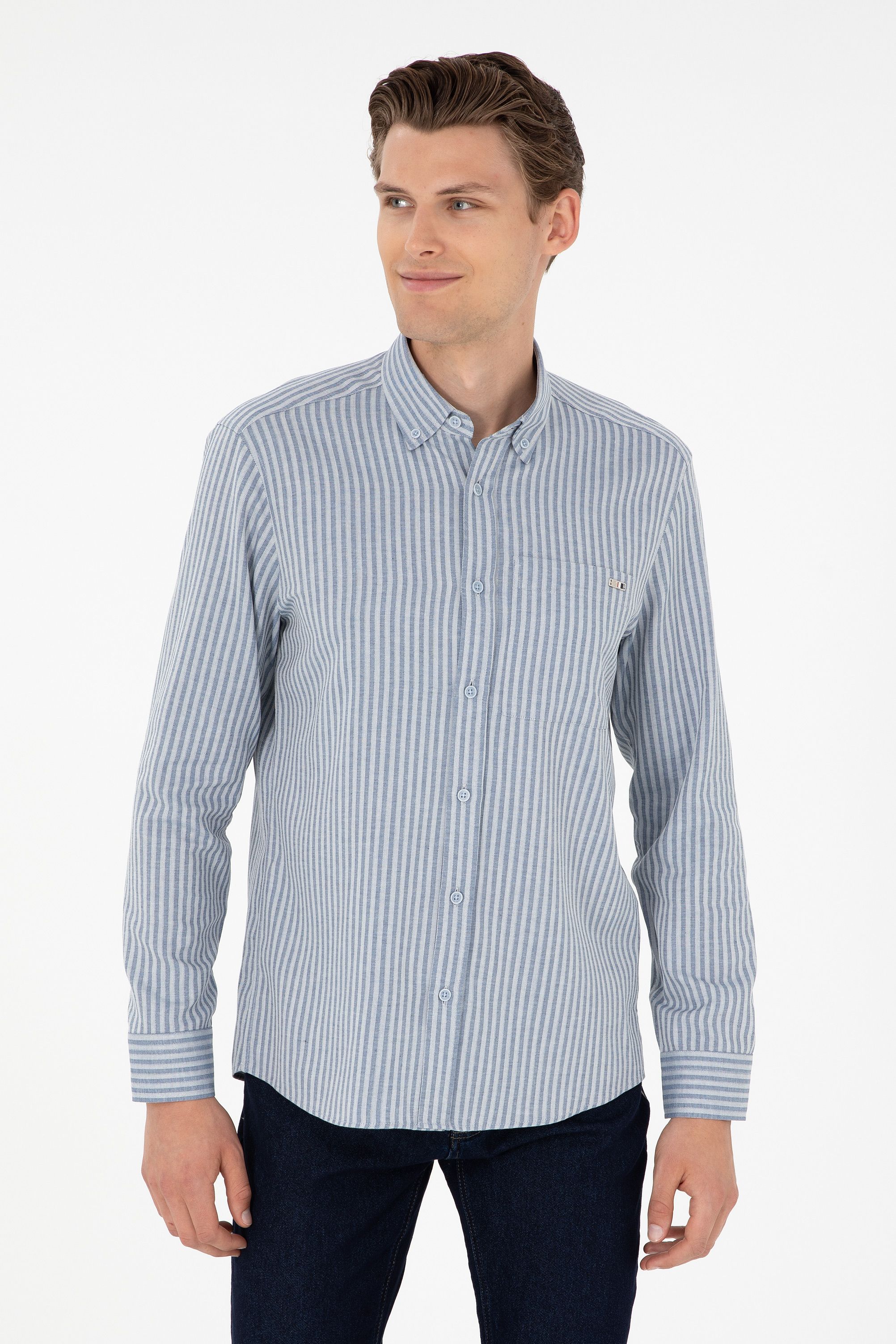 

Рубашка мужская U.S. POLO Assn. G081GL0040TOKALIN синяя XL, Синий, G081GL0040TOKALIN